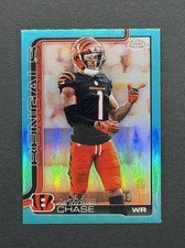 2025-26 Topps Chrome Ja’Marr Chase #58 True Aqua Refractor /199 Bengals