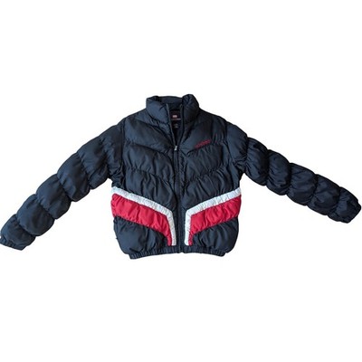 Vtg Y2k Ecko Red Womens Puffer Jacket Black Red White Colorblock Streetwear  L