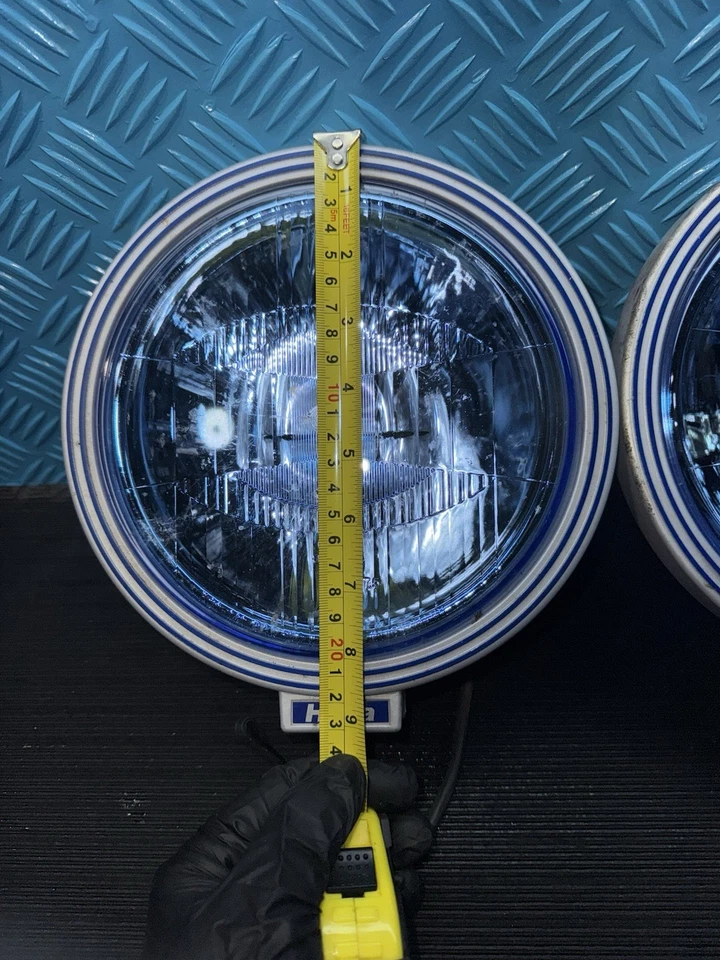 Pair Genuine Hella Spot Lights Mk1 Mk2 Escort Rally Car Road Blue Lense - Image 3 of 4