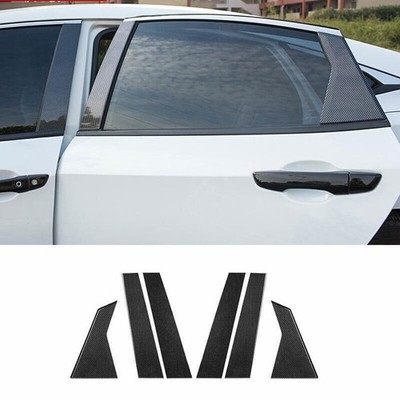 Steel For Honda Civic Exterior Window B-pillar Decor 2016 2017-2020 Carbon Fiber