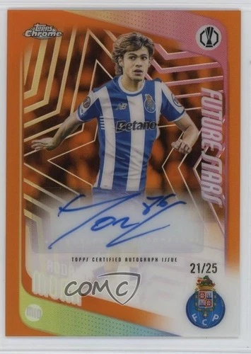 2025-26 Topps Chrome UCC Future Stars Orange Refractor 21/25 Rodrigo Mora Auto