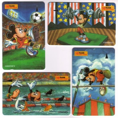 Disney - Kodak 1994 Collection 4 Diff Sports Cards MINT Telefonkarte