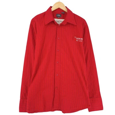 Vintage G-Star Hemd Herren Rot Gestreift Baumwolle Il1 Größe 2XL - Bild 1 von 4
