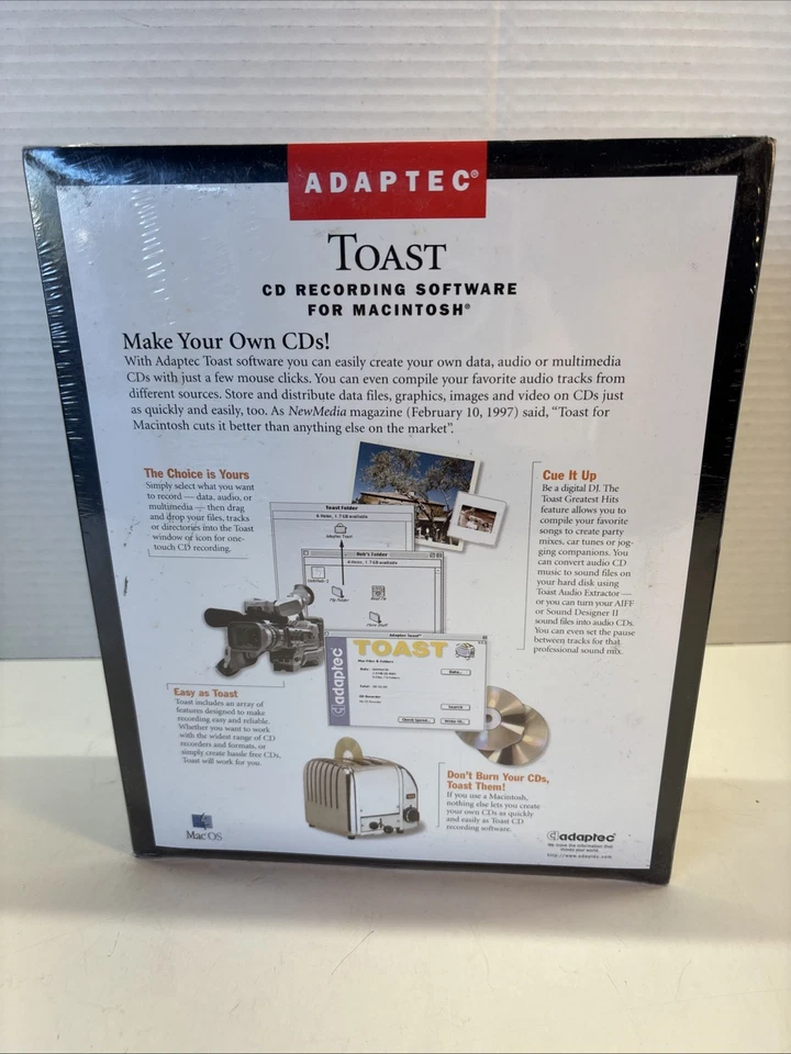 (NEW SEALED!) Adaptec Toast  Software for Mac Big Box CD Recording - Image 3 of 4
