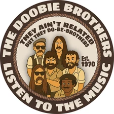 Doobie Brothers Retro Music Sticker Funny 70s Rock Decal for Laptop Guitar Case