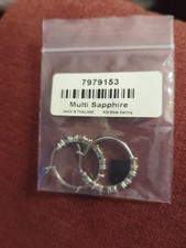 Sterling Silver Multi Sapphire Earrings