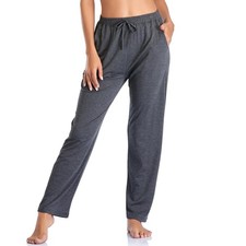 Women's Yoga Pants with Pockets Comfy Stretch Loose Wide Leg Casual Pants Bre...