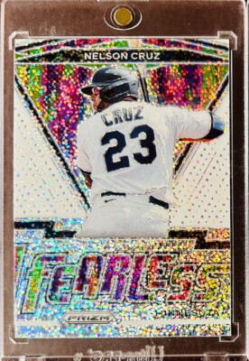 Nelson Cruz 2021 Panini Prizm Fearless White Sparkle Refractor RC #'d  /20