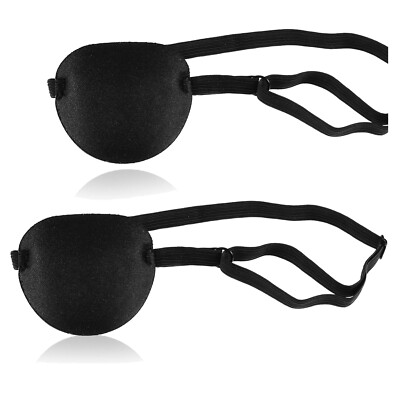 2 Stück Augenklappe Medizinisch, Verstellbare Augenklappe Pirat Eye Patches, 3D
