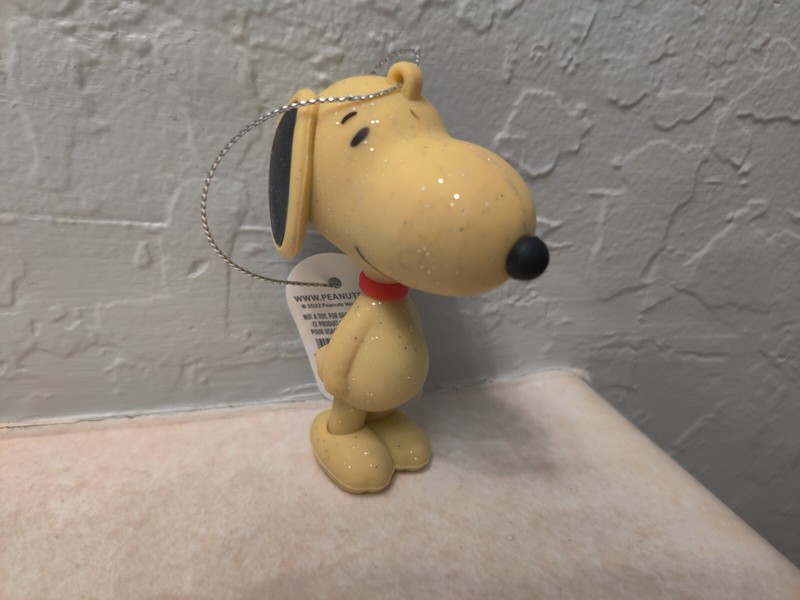 Hallmark Ornaments Peanuts Snoopy Yellow Glitter