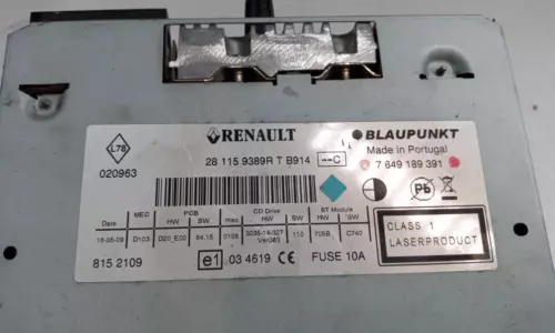 7649189391 Sistema Audio Radio per RENAULT SCENIC III (JZ) Dynamique 2009 524366 - Foto 3 di 10