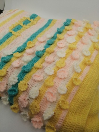 Handmade Cotton Crochet Baby Blanket | Soft Nursery Throw | Baby Shower Gift | G - Picture 11 of 24