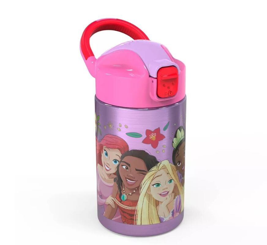 Disney Princess Stainless Steel Water Bottle Pink/Purple - Zak Designs 19.5  oz