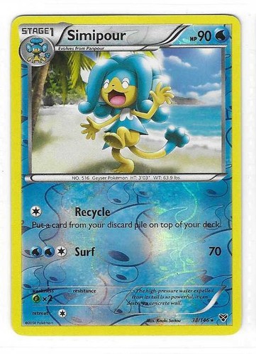 Pokemon --- SIMIPOUR --- XY Base Set! REVERSE HOLO! NM/Mint! 38/146 - Picture 3 of 3