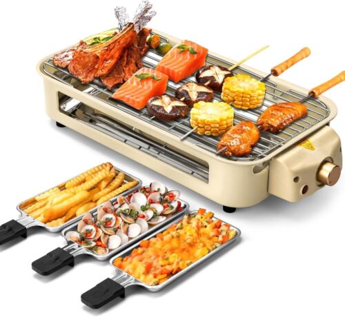 Pukomc Electric Indoor Grill,2 in 1 Indoor Grill Non-stick 1500W - Picture 2 of 9