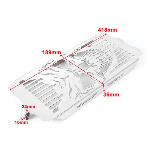 Skull Radiator Grille Guard Cover For Honda Shadow ACE VT400 / VT750 Spirit 750 - Picture 8 of 8