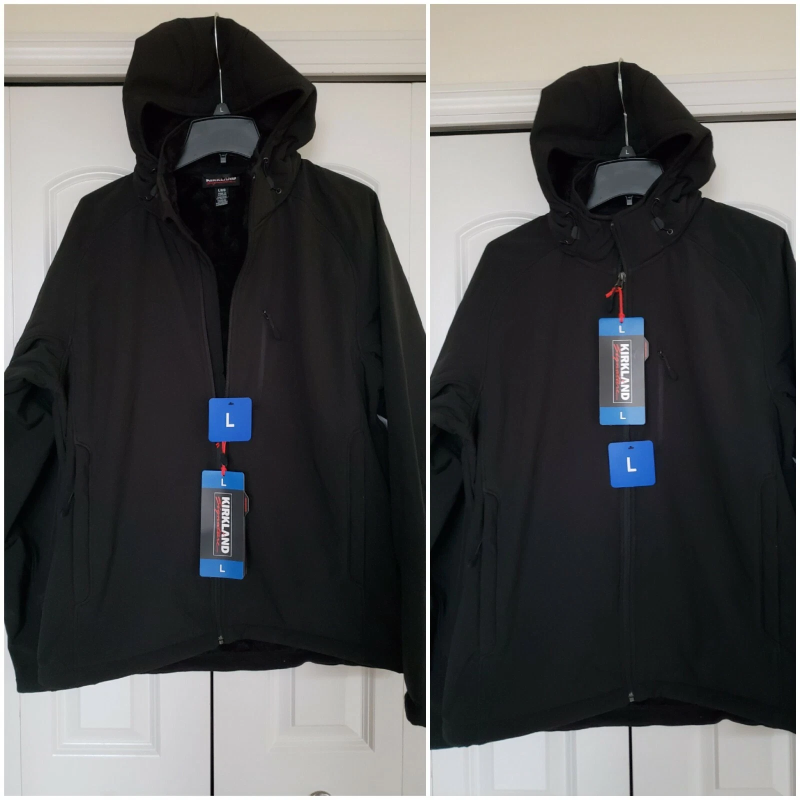 KIRKLAND SIGNATURE MEN'S SHERPA LINED SOFTSHELL HOODED JACKET L NEW
