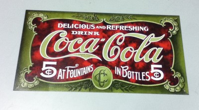 Retro Delicious & Refreshing Atlanta Coke Drink Coca-Cola 5¢ Tin Sign Retro Delicious & Refreshing Atlanta Coke Drink Coca-Cola 5¢ Tin Sign