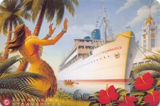 Los Angeles Steamship Co City of Honolulu Kerne Erickson 6x4 Postcard CP406