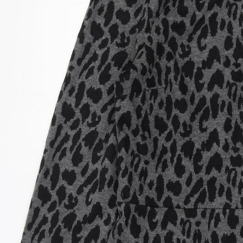 Warehouse Mujer Gris Estampado Animal Poliéster Línea A Talla 12 Simulado Cuello Botón - Imagen 10 de 10
