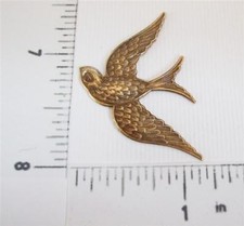 35793           Brass Oxidized Victorian Flying Bird Jewelry Finding