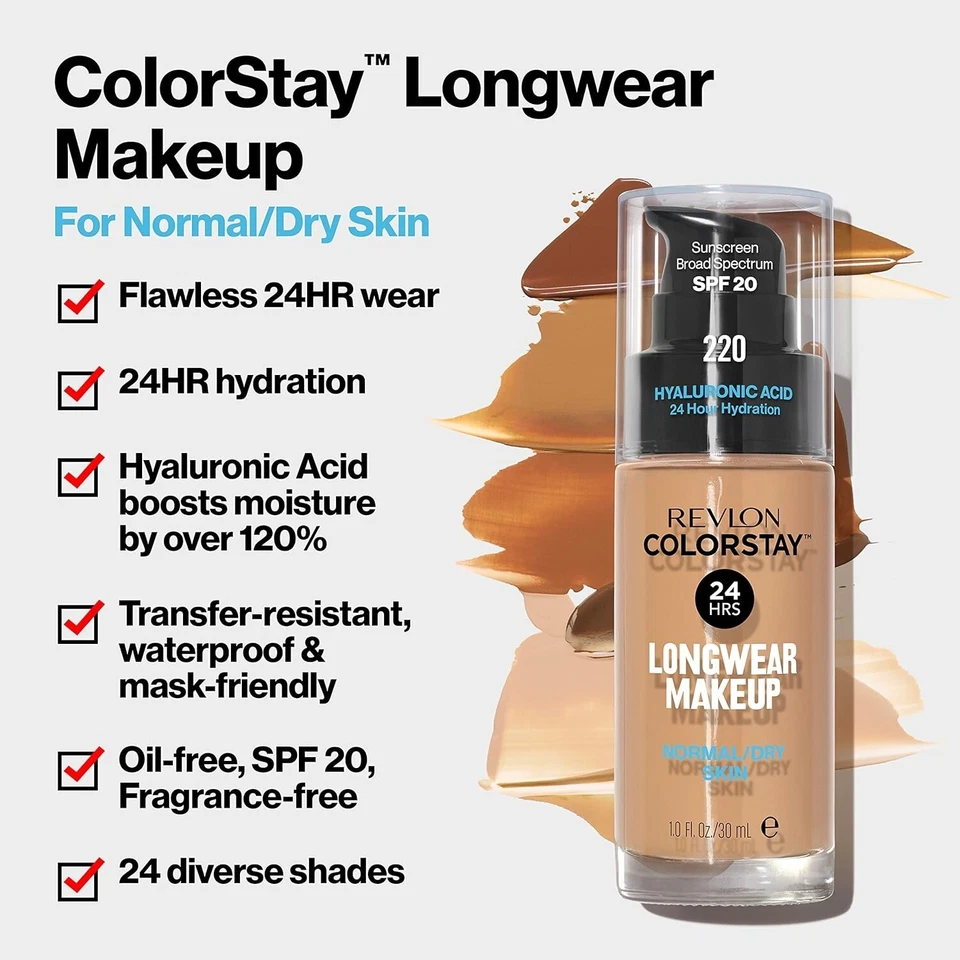Revlon ColorStay Foundation for Normal/Dry Skin SPF 20 Pick Your Shade - image 2 of 4