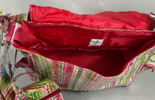 Kalencom Diaper Bag Green Stripes Bottle Bag Change Pad Zipper Bag 16x6x12 NWT - Picture 7 of 8