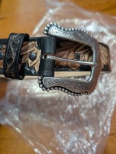 Tony Lama Delheart women S Leather Belt USA C51263 38 inches lenth new