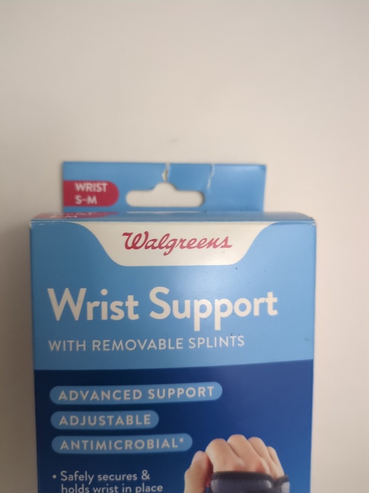 Walgreens Wrist Support w/ Removable Splint Adjustable Fits Left Hand