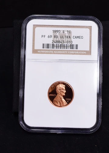 1990-S Lincoln Cent - NGC PR69RD Ultra Cameo (#55856-L)