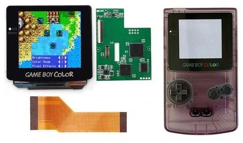 Game Boy Color AMOLED OLED Touch Screen Upgrade Kit + Trimmed Shell Gameboy GBC - Picture 25 of 37
