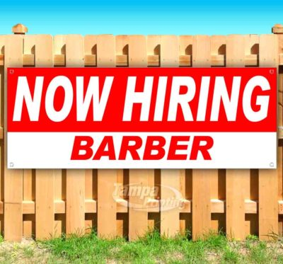 #ad NOW HIRING BARBER Advertising Vinyl Banner Flag Sign Many Sizes USA $19.26