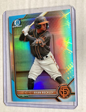2022 Bowman Draft Chrome #BDC-108- RYAN RECKLEY Sky Blue Refractor SP RC Rookie