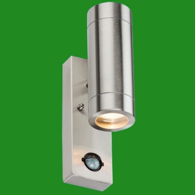 1x Edelstahl IP44 Up & Down Außen PIR Bewegungsmelder Sicherheit Wandleuchte