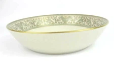 Gorham Lorenzo De Medici Green & Gold Round Vegetable Serving Bowl 8"