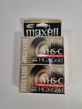 New Maxell VHS-C TC-30 HGX Gold Premium High Grade Tapes 2 Pack