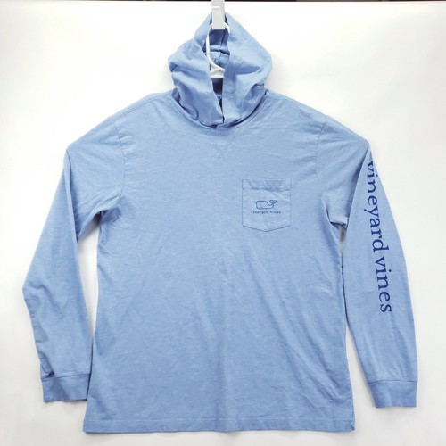 Vineyard Vines Hoodie Mens M Blue Cotton Fishing Classic Long Sleeve Pullover