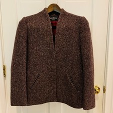 Vintage LARRY LEVINE Tweed BLAZER SIZE Small LINED IN RED