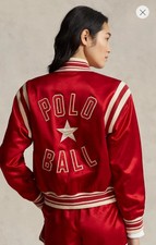 Vintage '93 Polo Ralph Lauren "polo Ball" Satin Rally Bomber Jacket - S