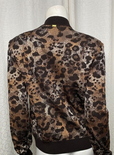 ST. JOHN Jacket Size Small Brown Animal Pattern - Picture 3 of 3