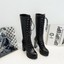 thumbnail 10  - Gothic Women Block High Heel Knee High Boots Platform Lace Up Knight Boots Shoes