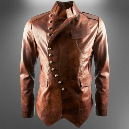 Handmade men steampunk long jacket, punk style custom coat for men - 第 4/6 張圖片