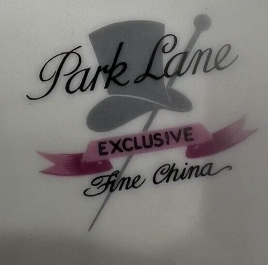 4 mcm Mid-century modern plate dish cream pink gray Park Lane bone China 8" set - Image 4 of 4