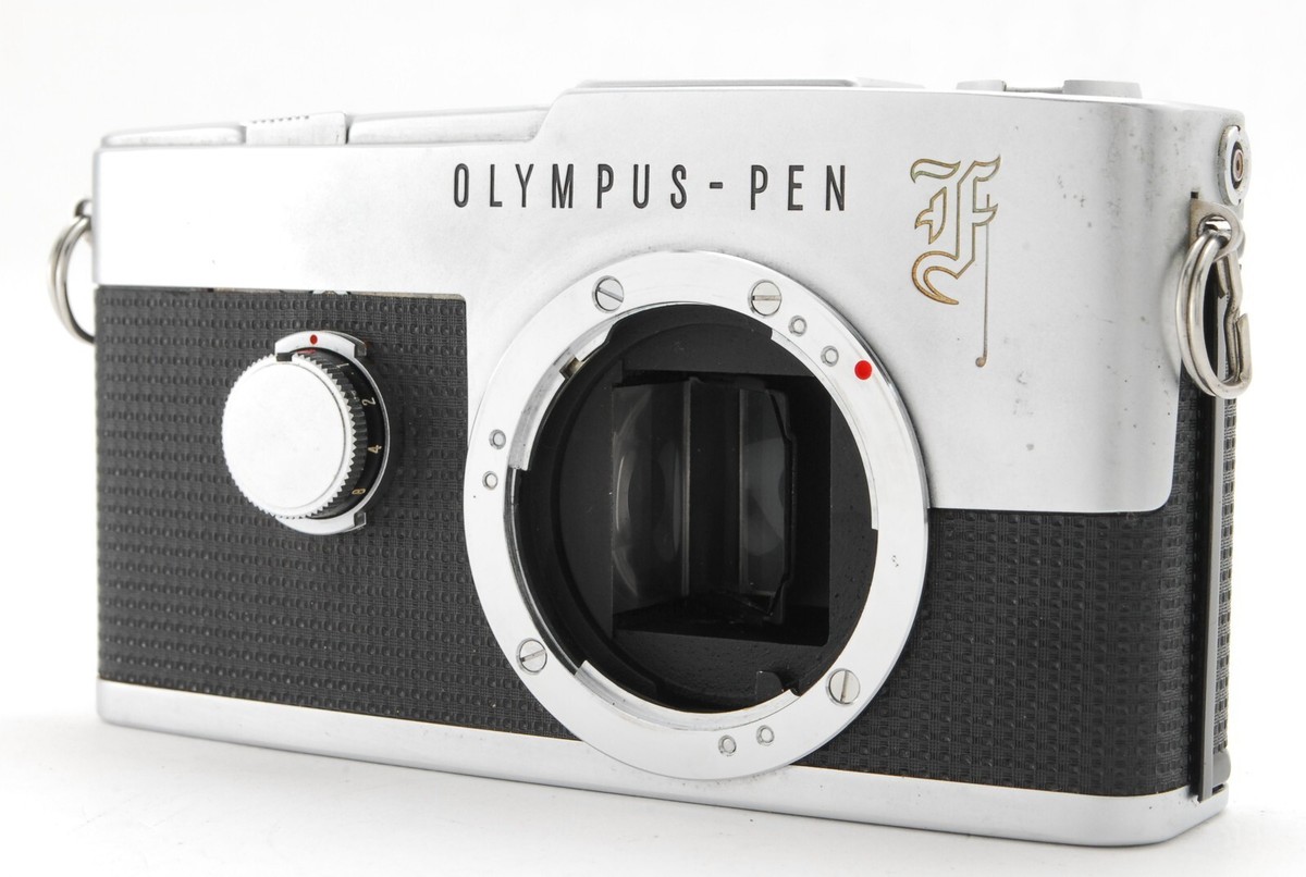 Near MINT] Olympus Pen F Silver Body Half Frame 35mm Film Camera 
