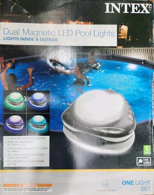 Intex 28697E Dual Magnetic LED PoolWall Light Lights Inside and Out