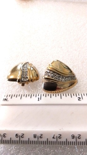 Vintage Angel Jewelry Co rhinestone clip on earrings signed ANGEL - Picture 5 of 10