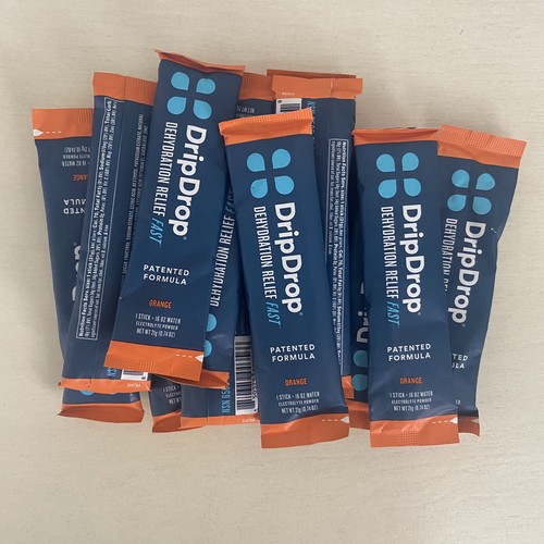Drip Drop Dehydration Relief Fast, 12 Packets - Orange 21g (0.74 oz)
