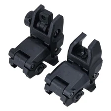Set of 2 Flip-up Sights Folding Front and Rear TACTICAL Polymer Airsoft Sim