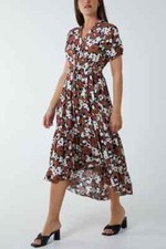 NOVA OF LONDON LADIES ASYMMETRIC HEM FLORAL DRESS NEW (ref 127) SALE