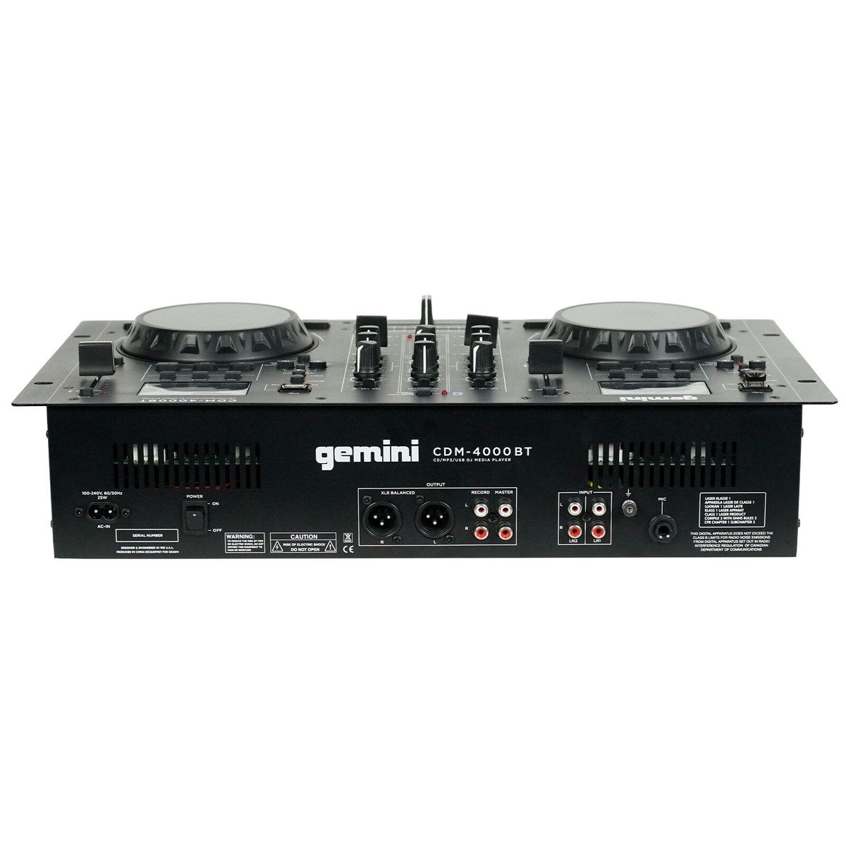 Gemini CDM-4000BT 2-Chan Dual CD/MP3/USB DJ Media Player